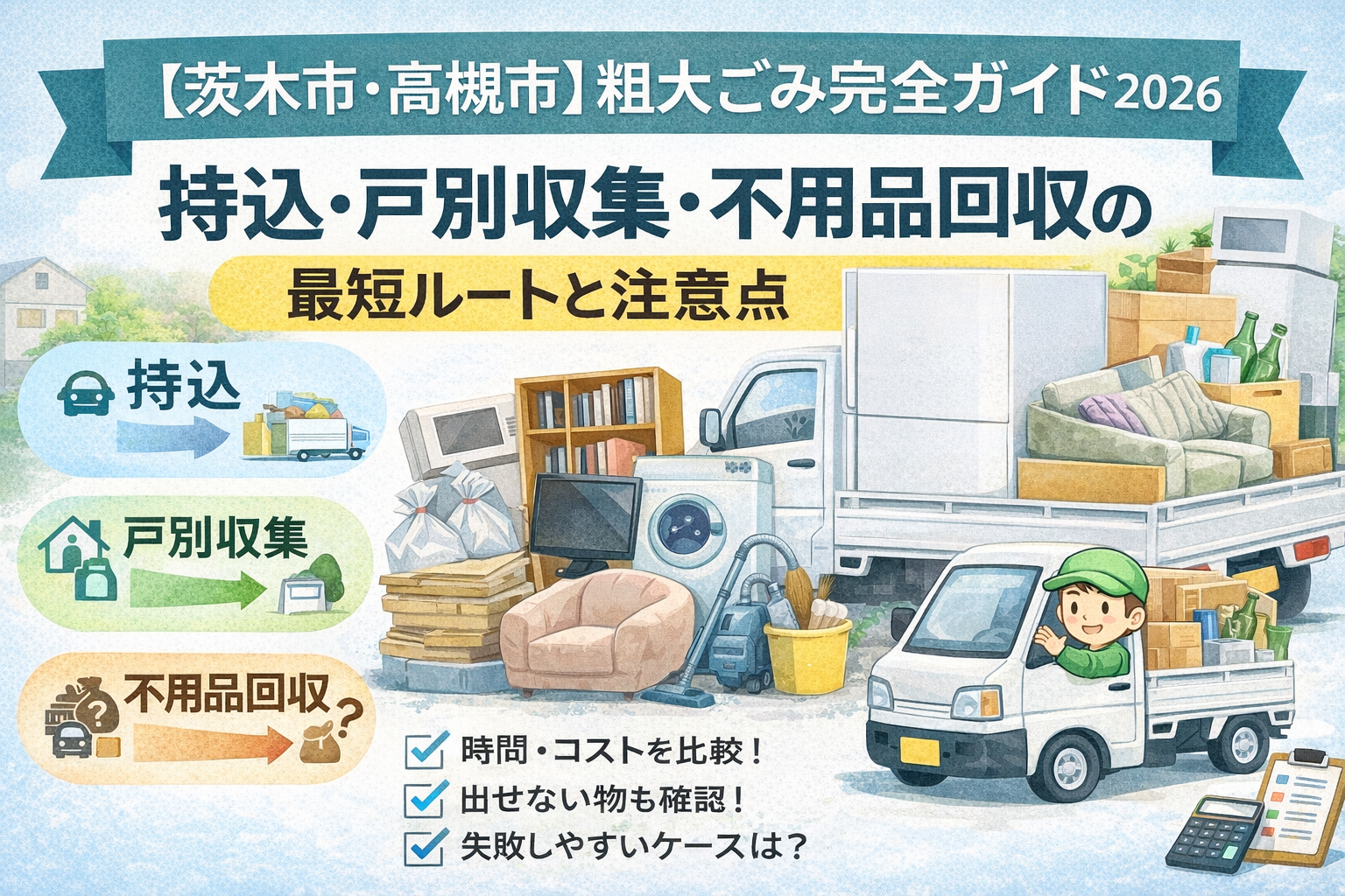 【茨木市・高槻市】粗大ごみの出し方2026｜持込・戸別収集・不用品回収 | 茨木市・高槻市の不用品回収ブログ | 大阪府高槻市・茨木市の不用品