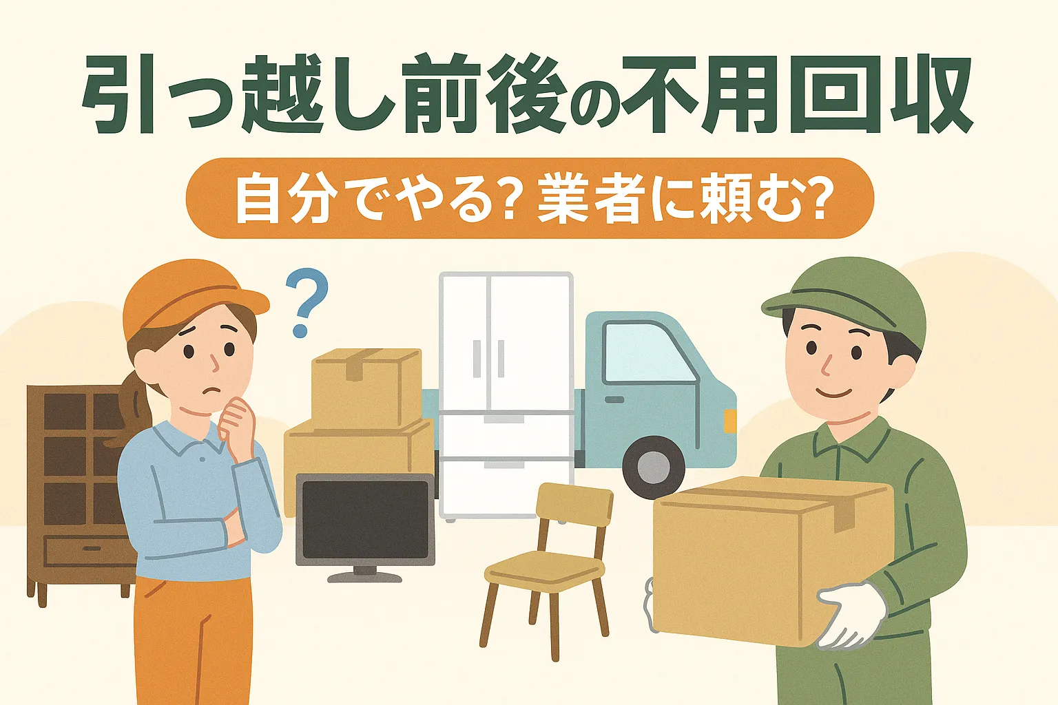 引っ越し前後の不用品回収｜自分でやる？業者に頼む？