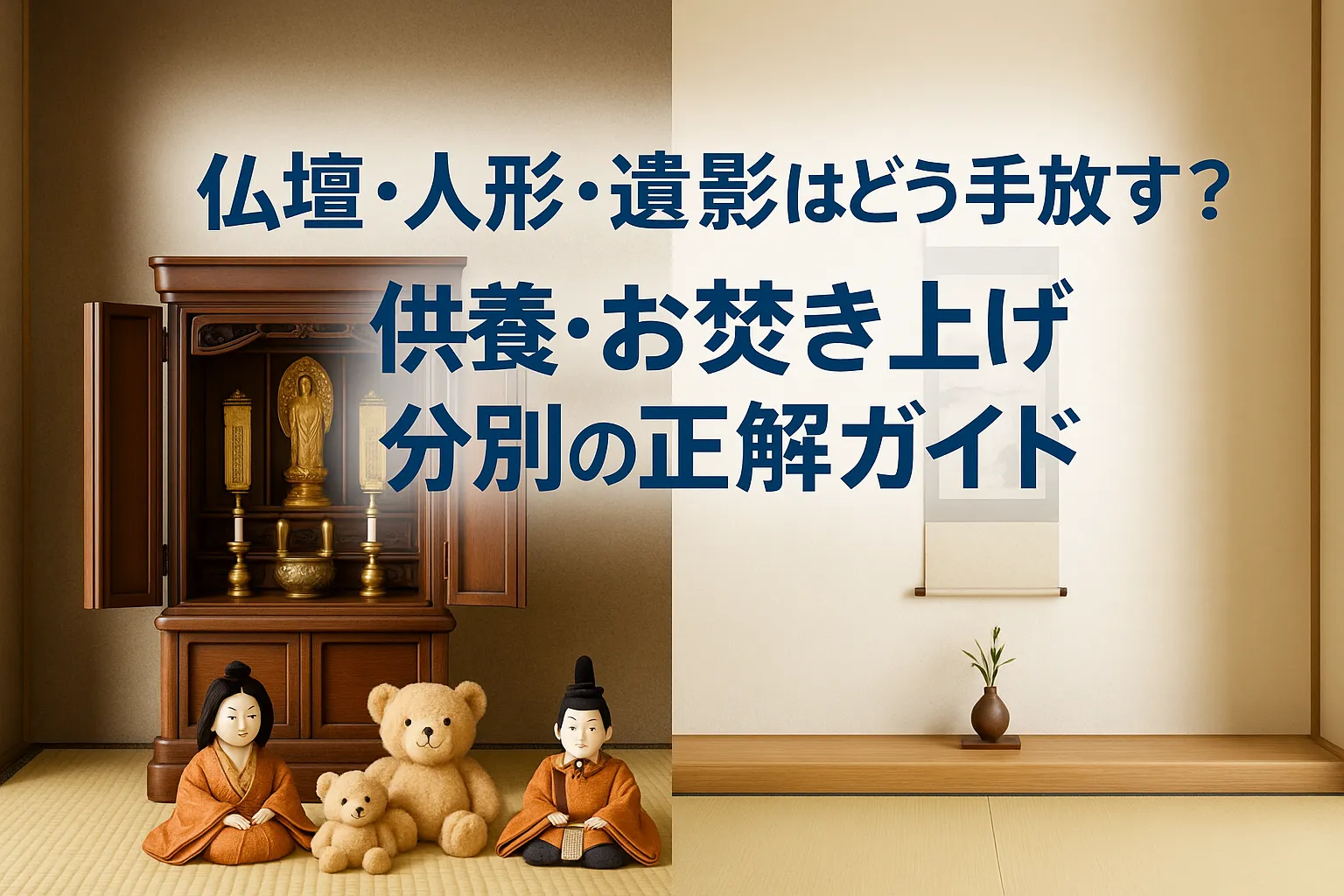 仏壇・人形・遺影はどう手放す？｜供養・お焚き上げ・分別の正解ガイド